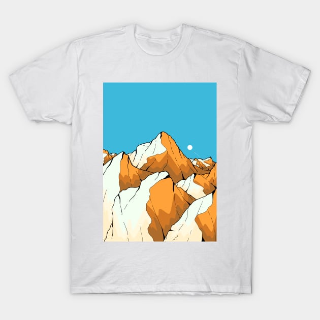 Gold Vein Peaks T-Shirt by Swadeillustrations